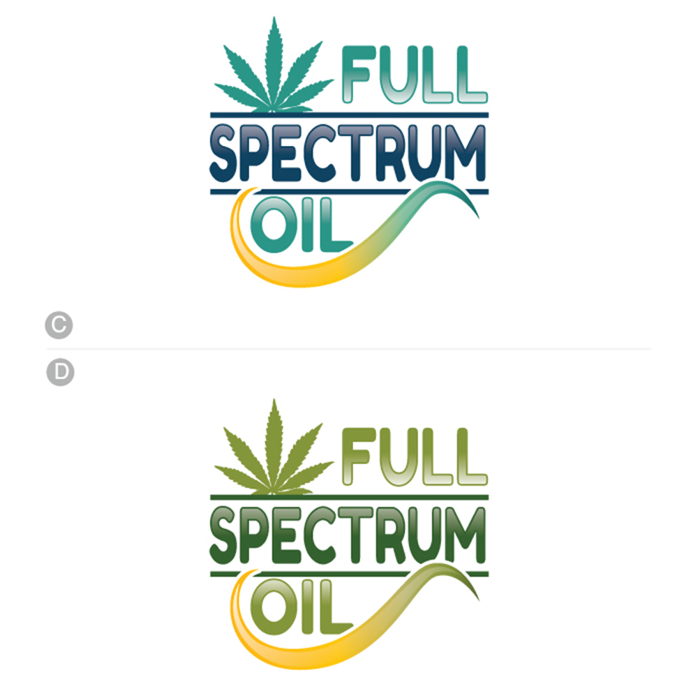Final Full Spectrum Oil logo with thick outline and shadow for label production