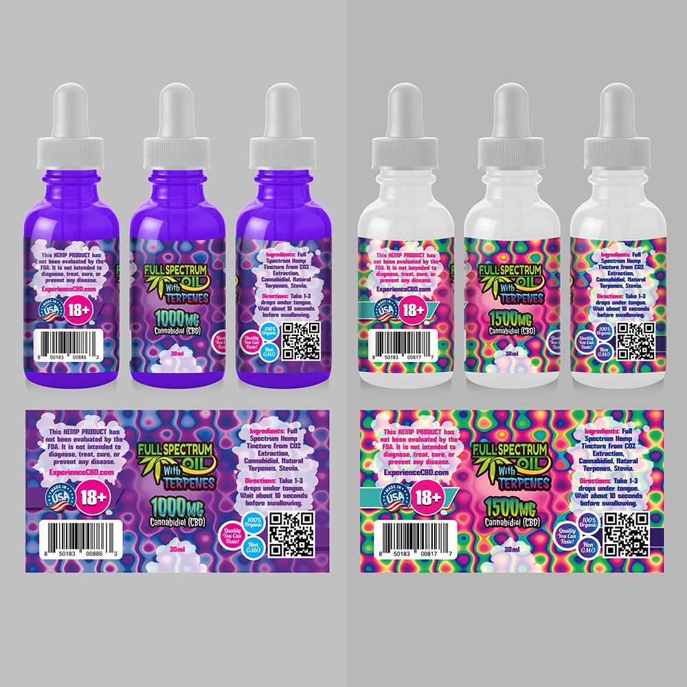 Alternate bottle variants showcasing 500mg, 1000mg, and 1500mg strengths with color-coordinated backgrounds