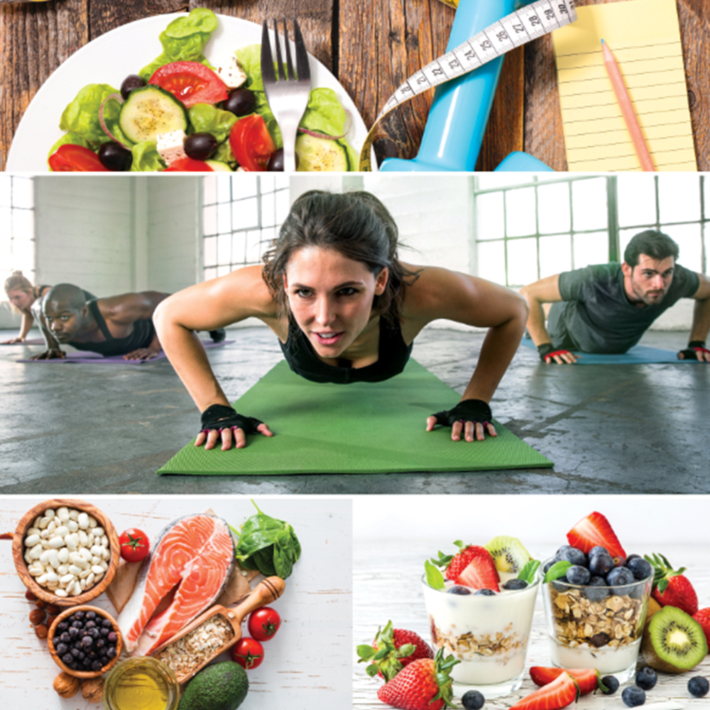 Close-up of health and diet imagery used in the promotional materials designed for wellness branding