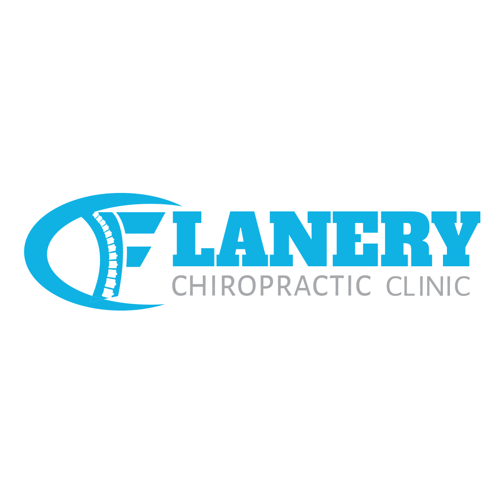 Flanery Chiropractic Clinic logo mark, white version for dark background use