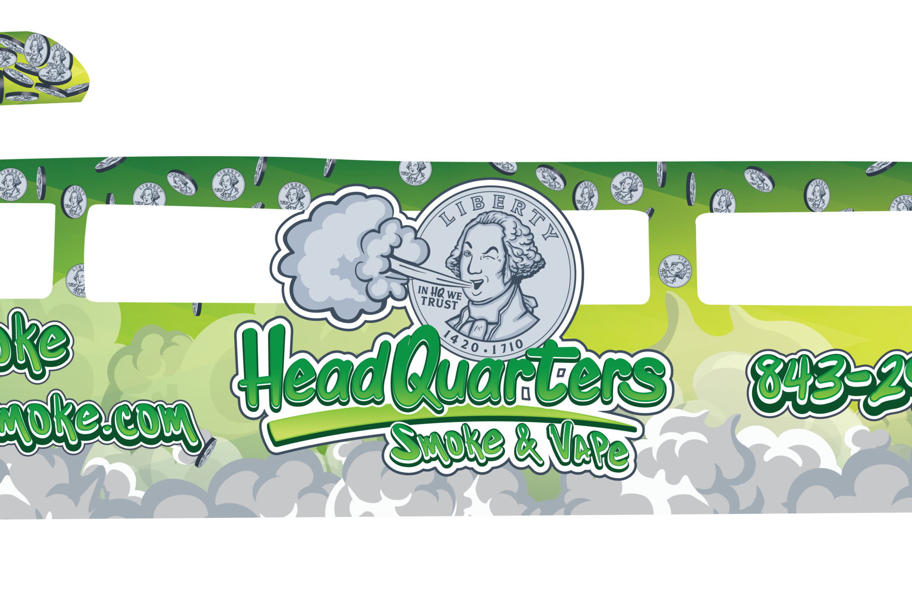 HQ Vehicle Wrap back panel illustration artwork