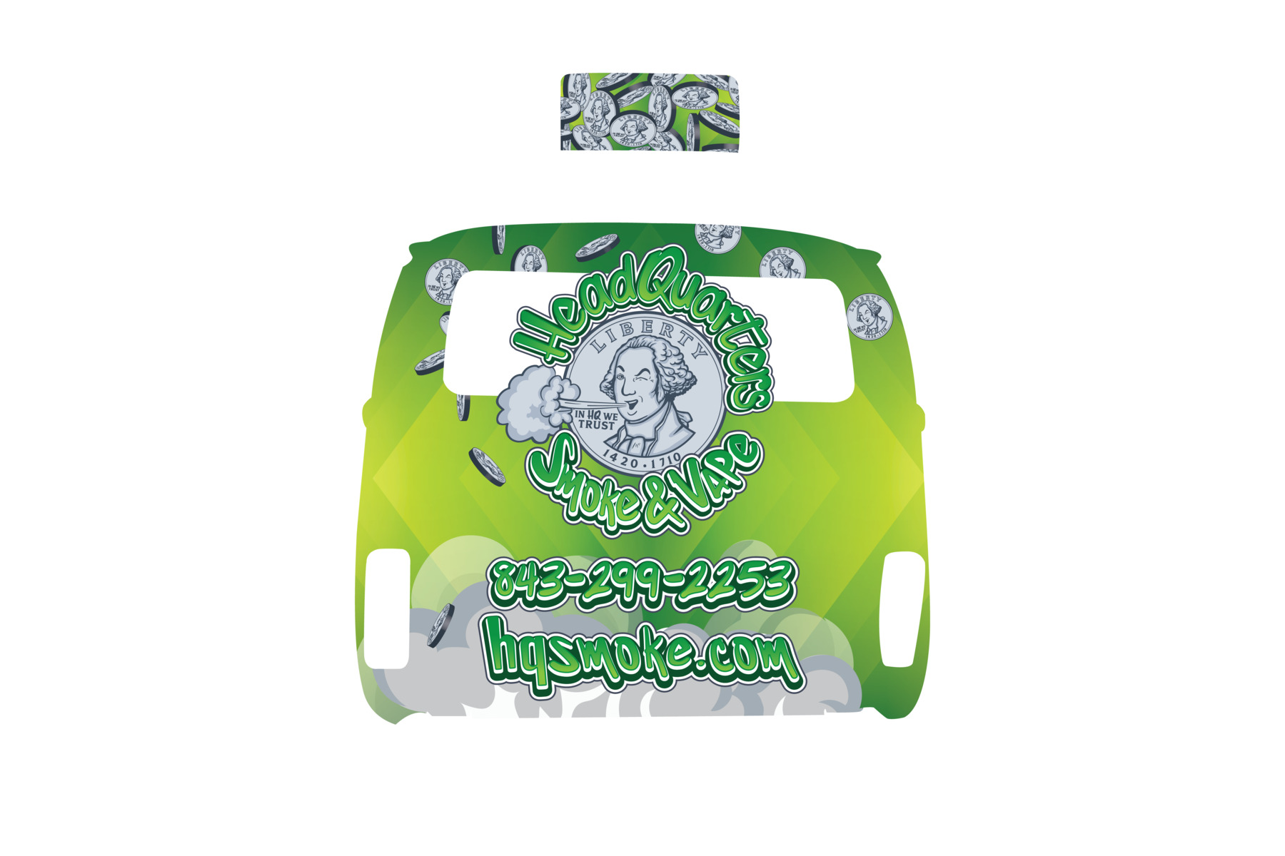 HQ Vehicle Wrap right side panel illustration artwork